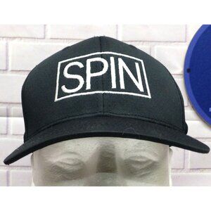 Team 365 SPIN Impact Black Snapback Hat With White & Red Embroidery